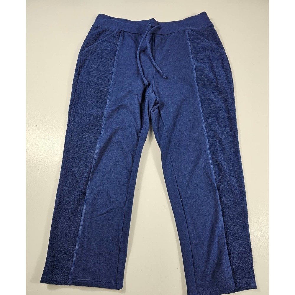 Chicos zenergy size 0 (4) small navy terry cloth pull on lounge pants *